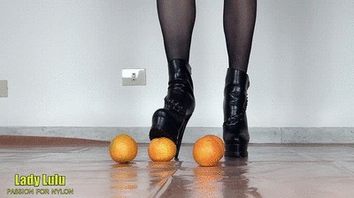 Oranges Under The Black High-heeled Booties